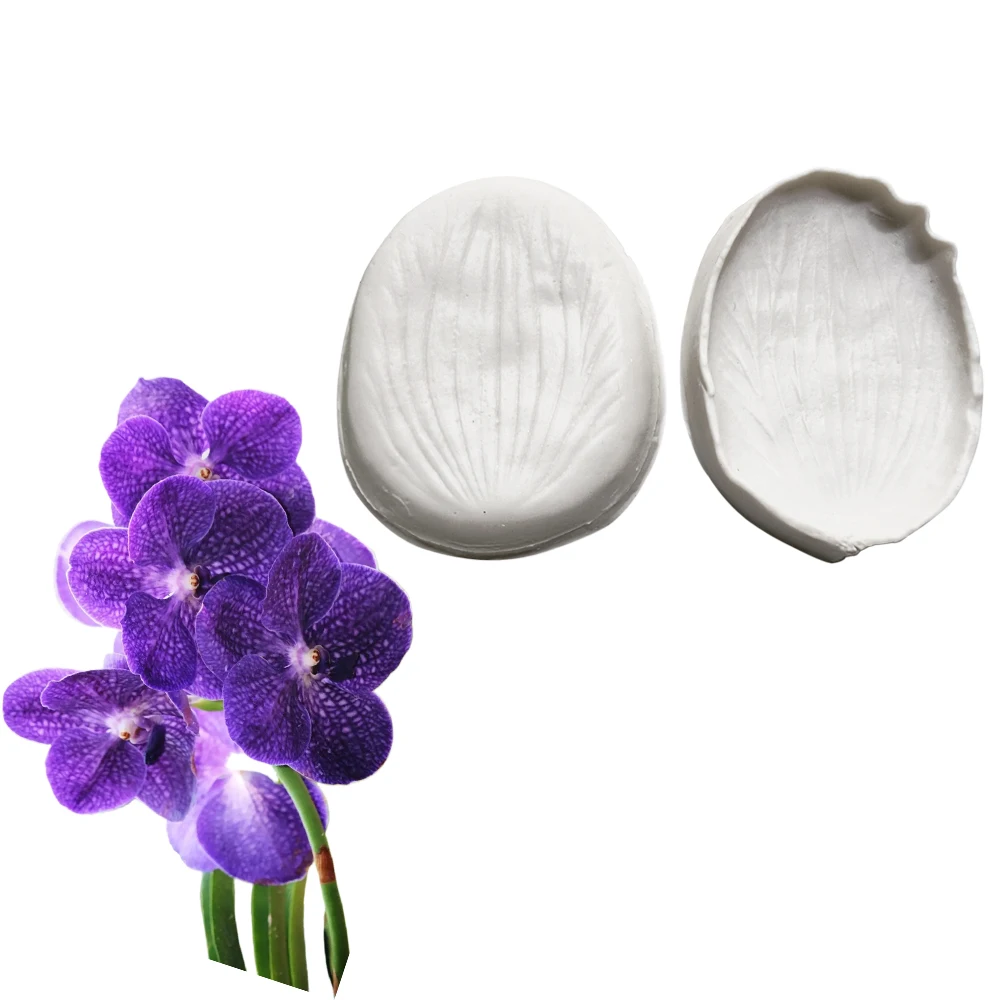 2PCS Phalaenopsis orchFlower Leaves Petal Veiners Silicone Moulds Chocolate Sugar Paper Clay Fondant Cake Decorating Tools M2901