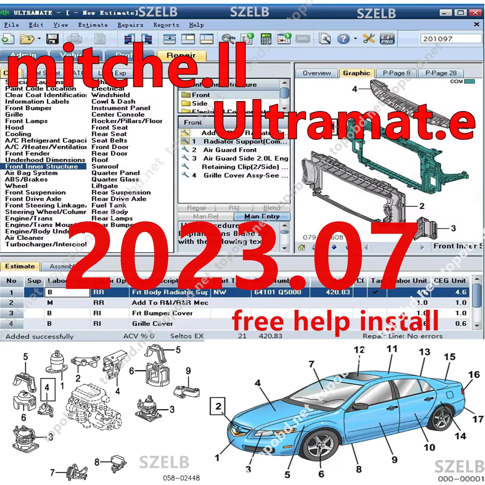 

Hot selling Mitchel Ultramate 2023.07 COMPLETE ADVANCED ESTIMATING SYSTEM+ Patch for Unexpire+Install Video+ free help install