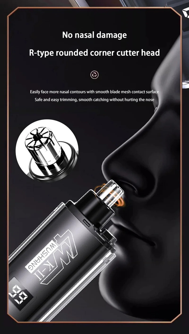 جديد الأنف الشعر المتقلب المحمولة شاشة ديجيتال شفرة قابلة للشحن للاستخدام المنزلي غسل تنظيف الأنف للرجال والنساء #5