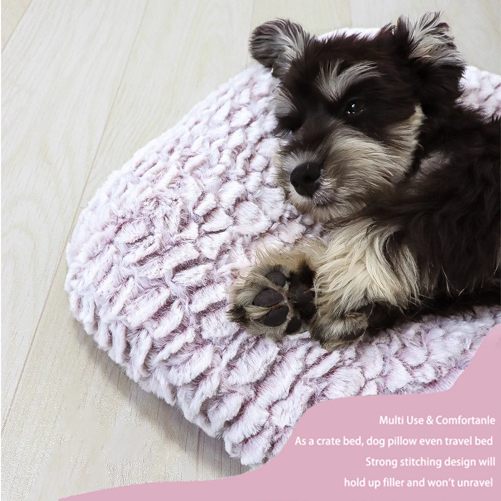 Dog Bed Pet Bed For Dog Mat Pet Mat Bed For Cat Pet Crate Bed For Dog Anti-Slip Washable Faux Fur Fluffy Comfy Pet Sleeping Mat