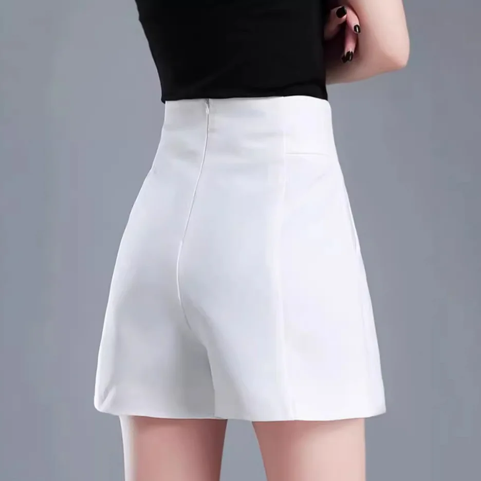 

High Waist A-Line Short Pants Women's Summer Thin White Suit Pants Casual Wide Leg Pants Sexy Style Hot Pants Summer 2026