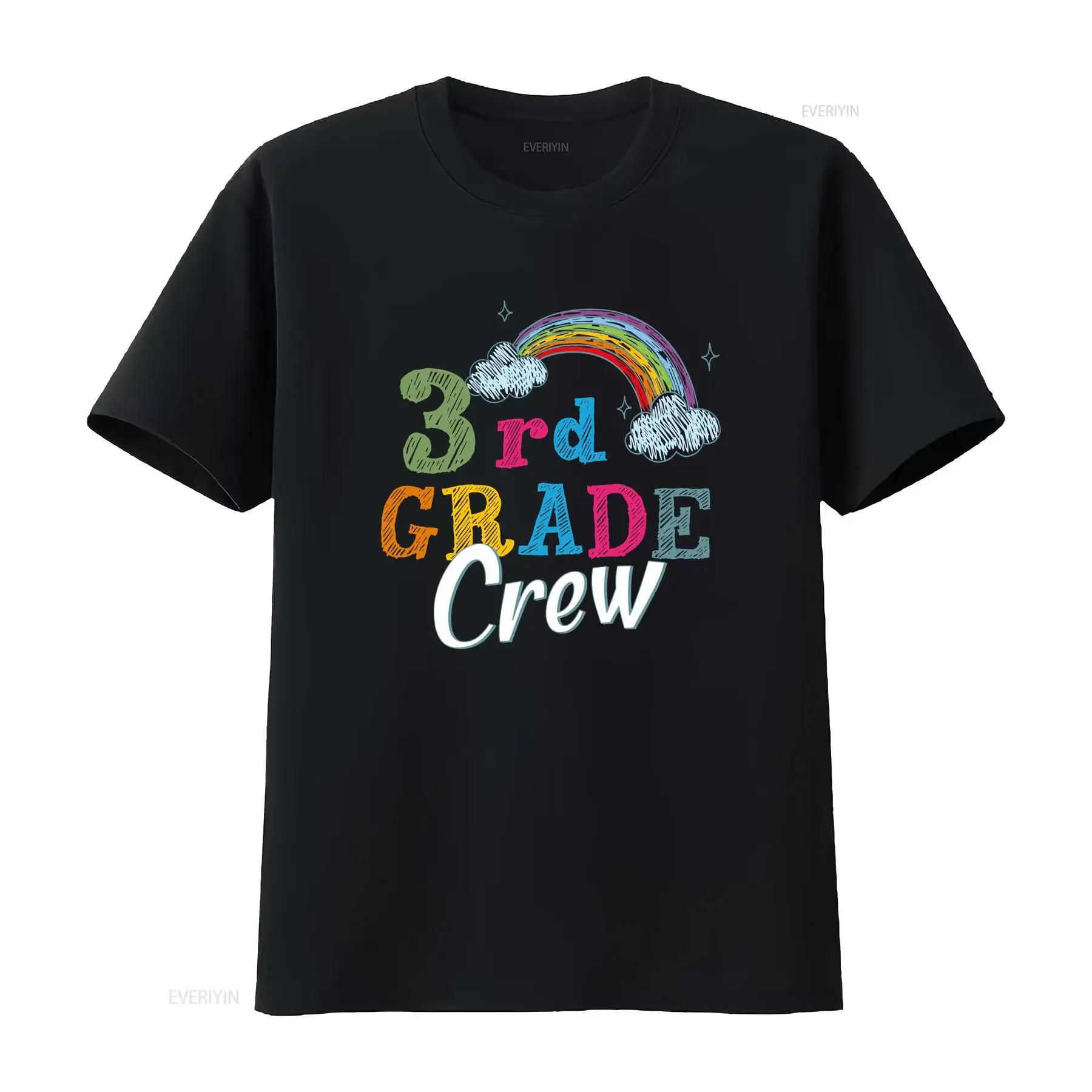 Third Grade Crew T Shirt Hello School 3rd Rainbow Teacher Levels vintage Washed Stretched Casual Versatile designer clothes