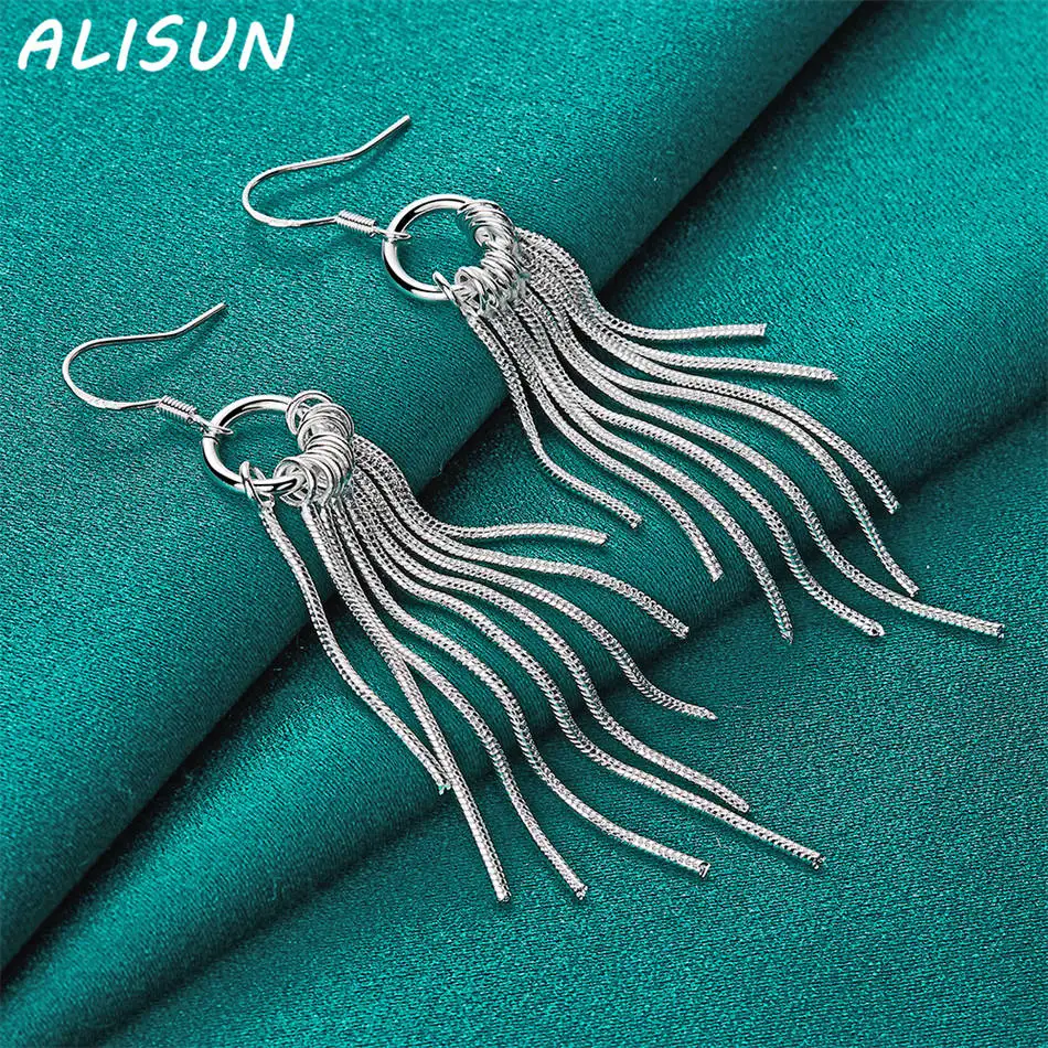 ALISUN Orecchini con nappa in argento sterling 925 Orecchini pendenti Regali creativi Street All-match Party e abbigliamento quotidiano