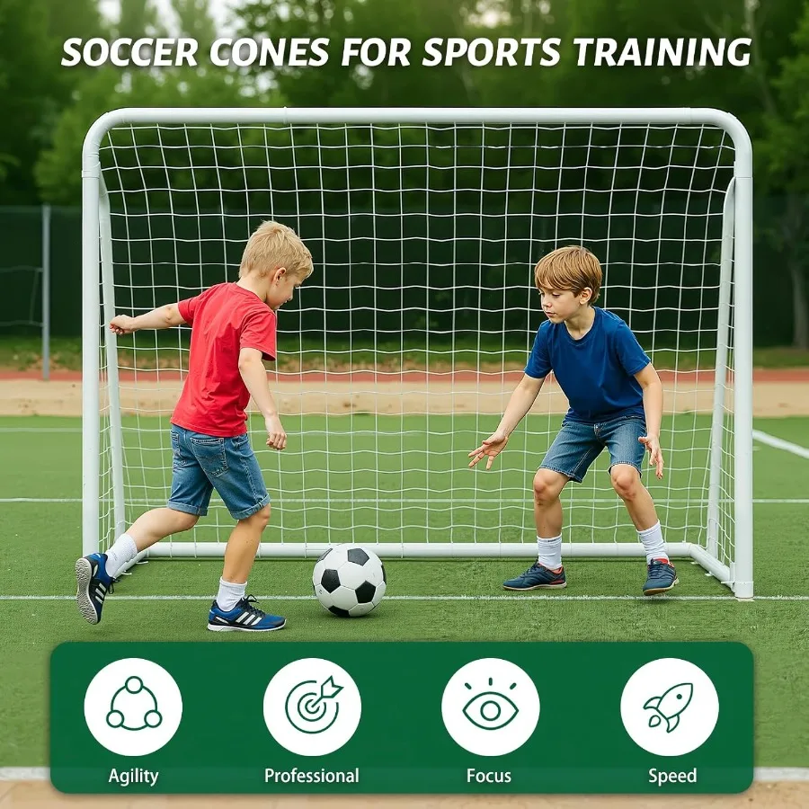 Soccer Goals for Backyard and Indoor Outdoor Practice Durable Metal Soccer Goals in Multiple Sizes 12x6FT 16x7FT 10x6FT 8x6FT 6