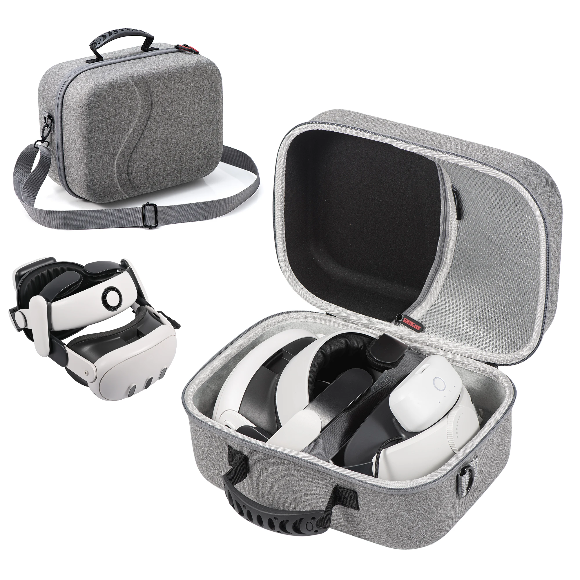 DEVASO grand étui de transport universel pour Meta Quest 3 VR sangle de tête/casque/contrôleurs sac de rangement pour toutes les tailles VR sangle de tête