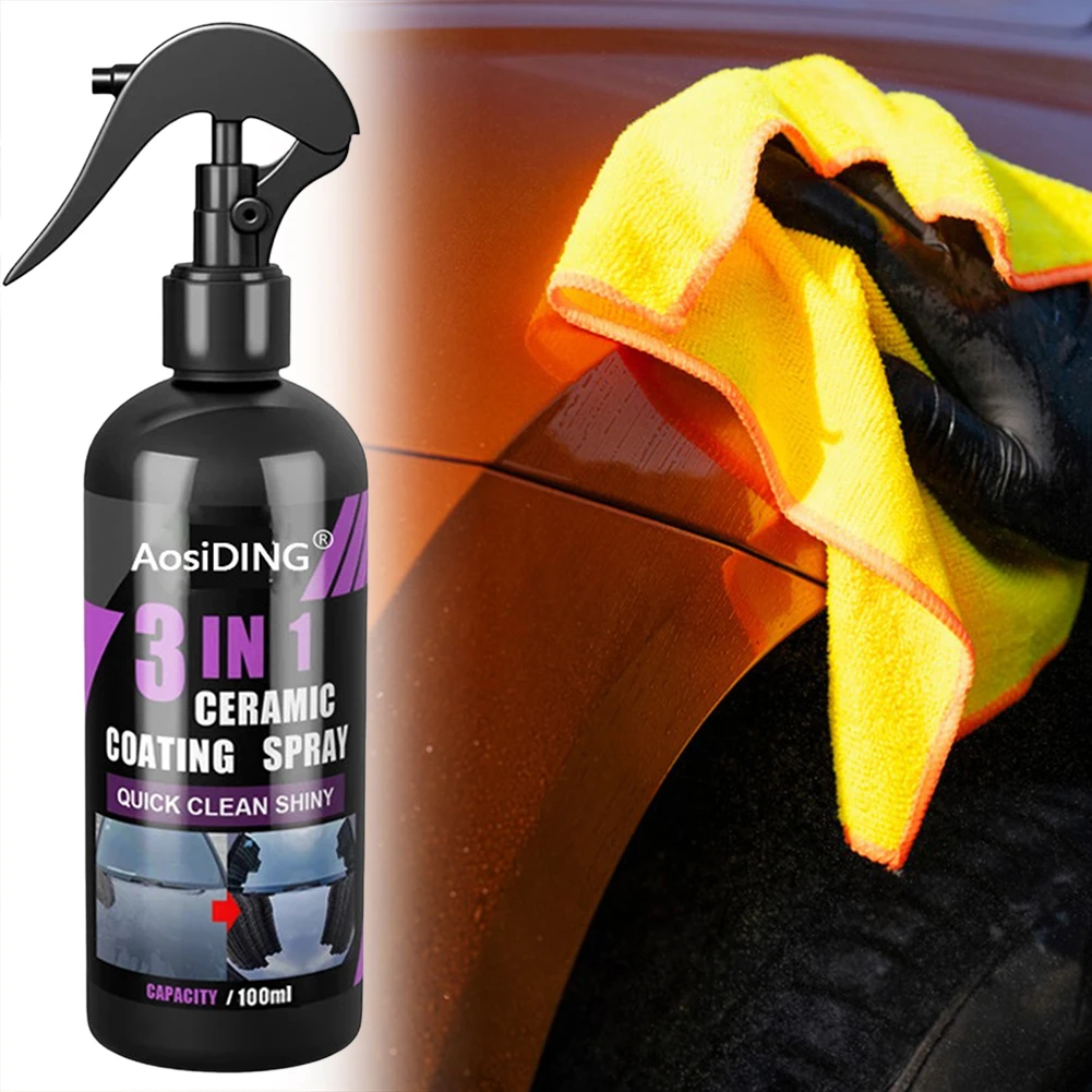 3 In 1 Quick Car Ceramic Coating Spray Highly Protective Car Surfaces Renewal Agents For Car Cleaning