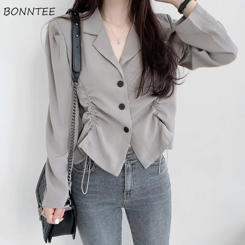 Blazers Women Daily Bandage Design Pure Minimalist Outerwear All-match Korean Style Long Sleeve Popular Basic Office Spring Lady