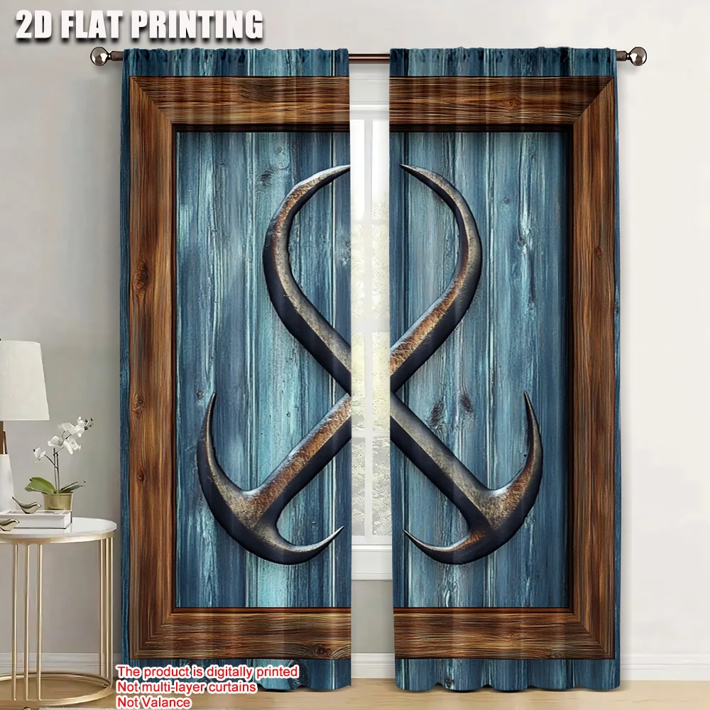 

2pc, Party Curtains Bait Anchor Versatile Fabric,Without Electricity Holiday Decorations Perfect for Hotel decoration