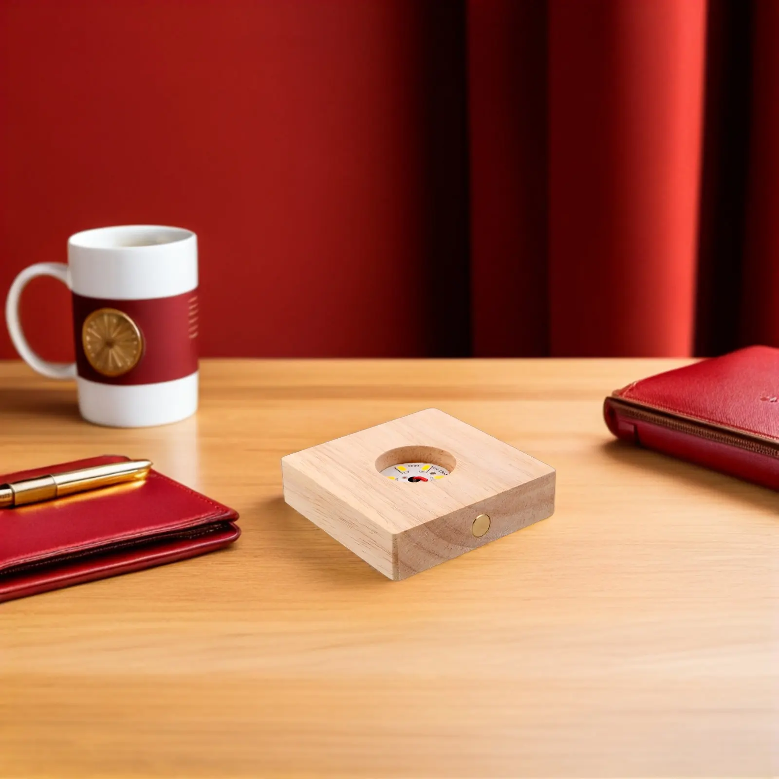 

Деревянная подставка для LED-дисплея, перезаряжаемая, из массива дерева, ночник для хрустальных шаров и снежных глобусов, подставка для LED-дисплея