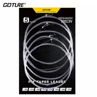 Goture 5pcs Tapered Leader Fly Fishing Line 9FT/2.74M 0X/1X/2X/3X/4X/5X/6X/7X Fly Line Leader With Loop Clear Nylon Line