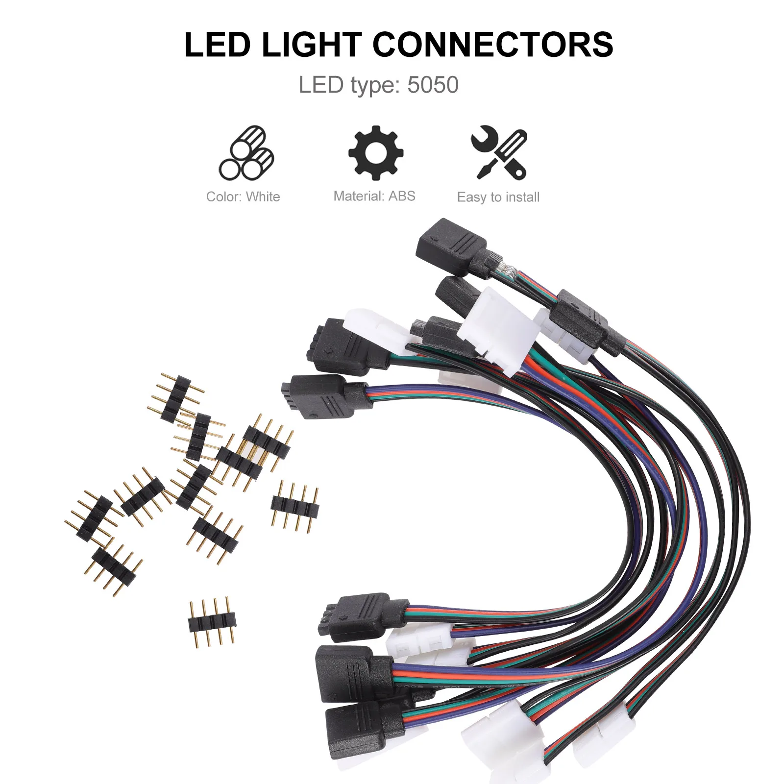 10 قطع من موصلات شريط إضاءة LED طقم لحام Rgb لشرائط أسلاك الأضواء #6