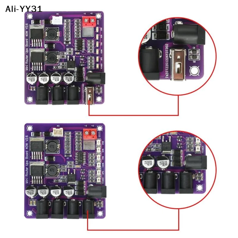 【AW8】】1Pc 2026 Router UPS Board 40W Battery Charging Board 5/9/12V Output Uninterruptible Power Supply Board Router Backup Power view 3