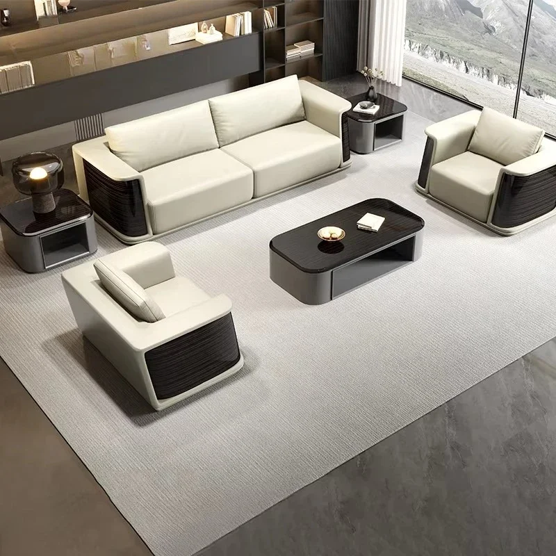 

Luxury leather office sofa set modern combination leisure sofa