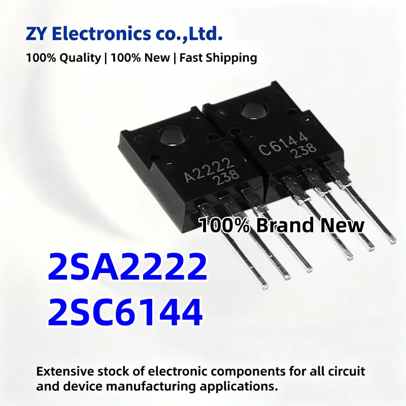 10PCS-10PAIR New 2SA2222 A2222 2SC6144 C6144 TO-220F Pairing Transistor