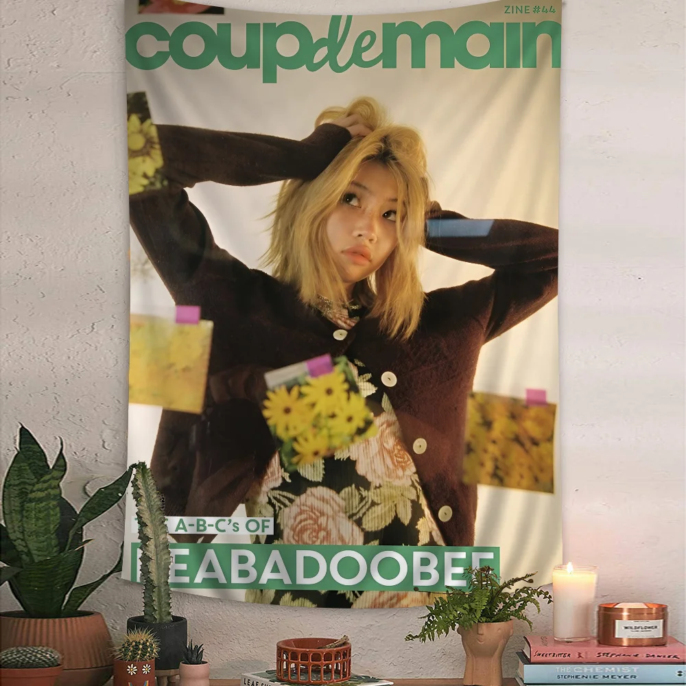 

Singer Beabadoobee 'Fake It Flowers' Music Hippie Wall Hanging Tapestries For Living Room Home Dorm Decor Kawaii Room Decor