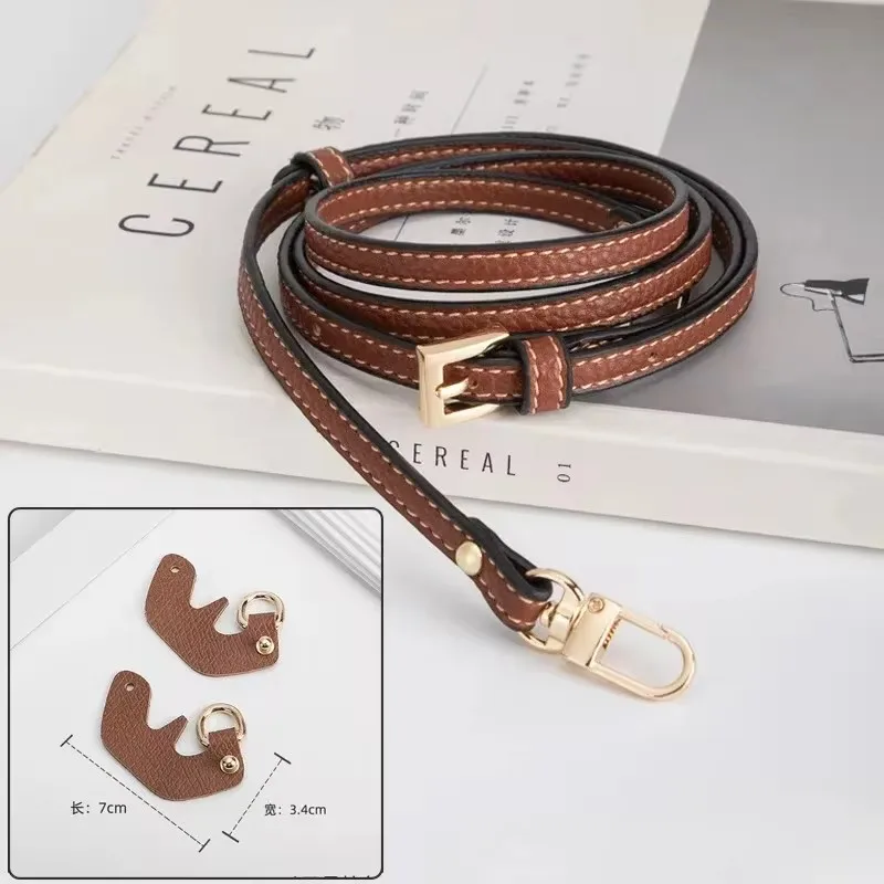 Bag Transformation Accessories for Longchamp mini Bag Straps Punch-free Genuine Leather Shoulder Strap Crossbody Buckle