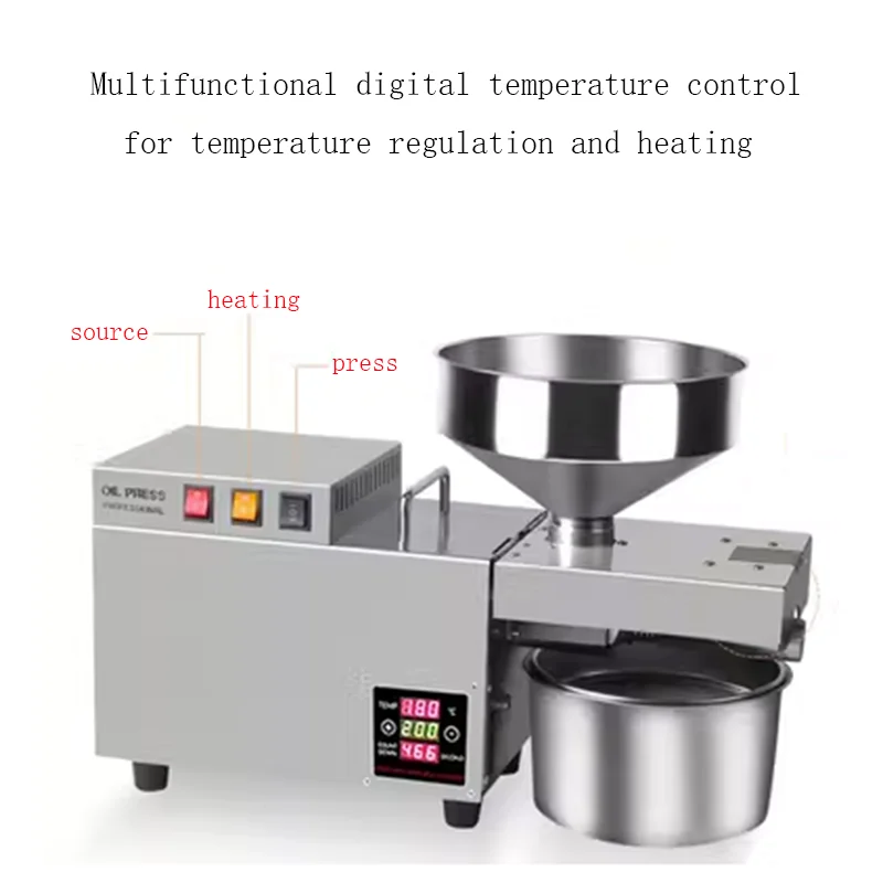 Oil Press Machine,Stainless Steel Cold Oil Extractor Flax Sunflower Olive Oil Presser 220V/110V