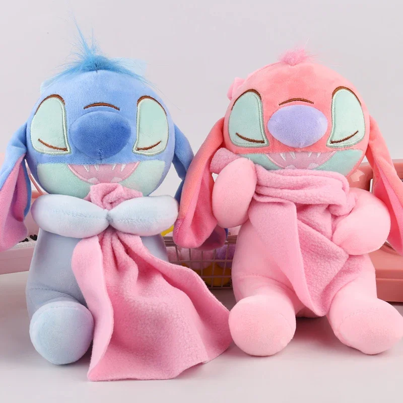 

25cm Disney Lilo and Stitch Couple Plush Plushie Kawaii Anime Stich Cute Stuffed Girl Kids Birthday Doll Toys for Children Gift