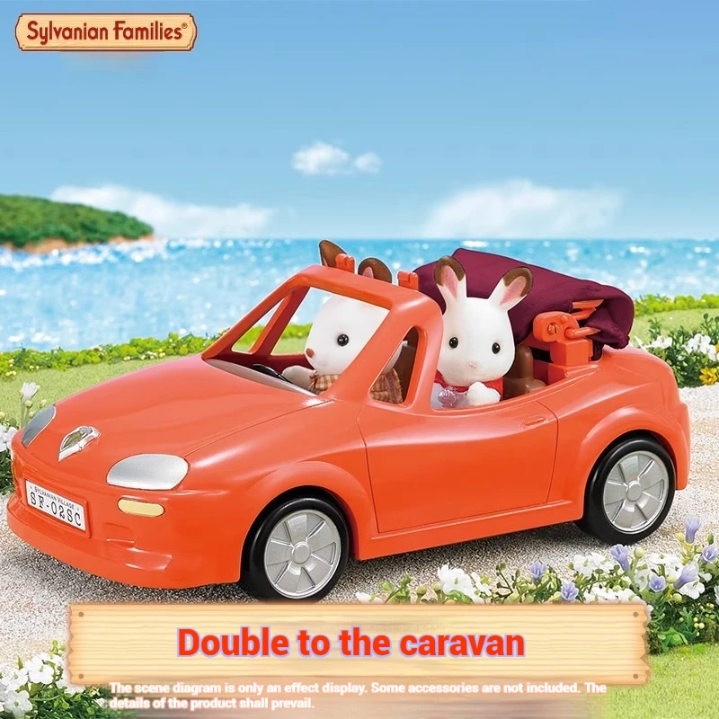 Producto Original, familia SYLVANIAN, personaje de Anime, casa de juegos de simulación, juego de coche doble convertible, juguete para niños, cumpleaños Gi