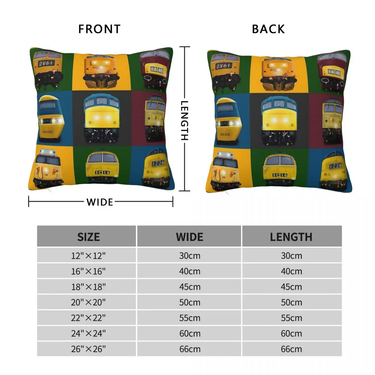 Train Railway Enthusiast Wall Square Pillowcase Polyester Linen Velvet Creative Zip Decor Throw Pillow Case Sofa Cushion Case