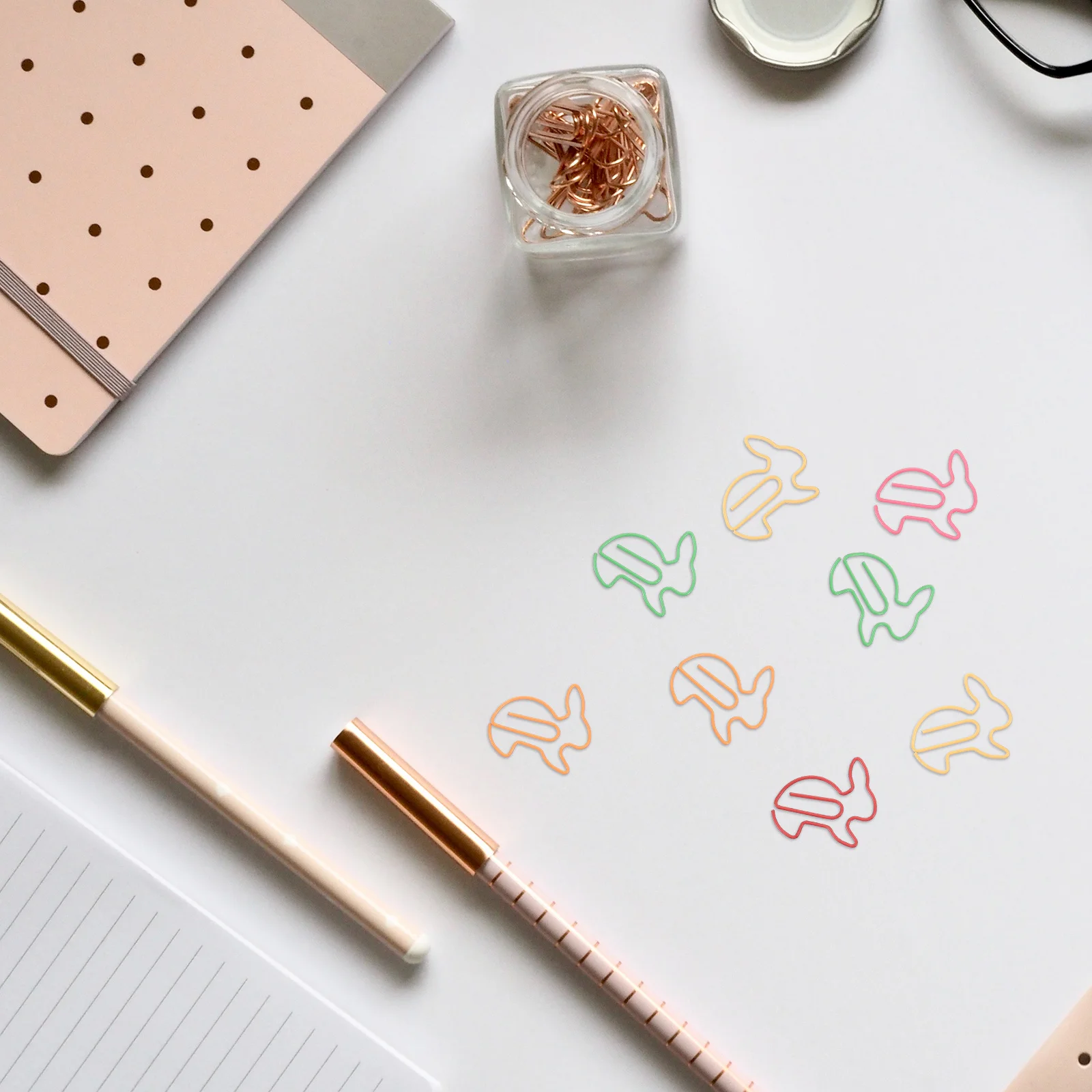 

20pcs Metal Rabbit Paper Clips Creative Bookmark Clip For Office School Photo Note Organizer Stationery Binding Pin