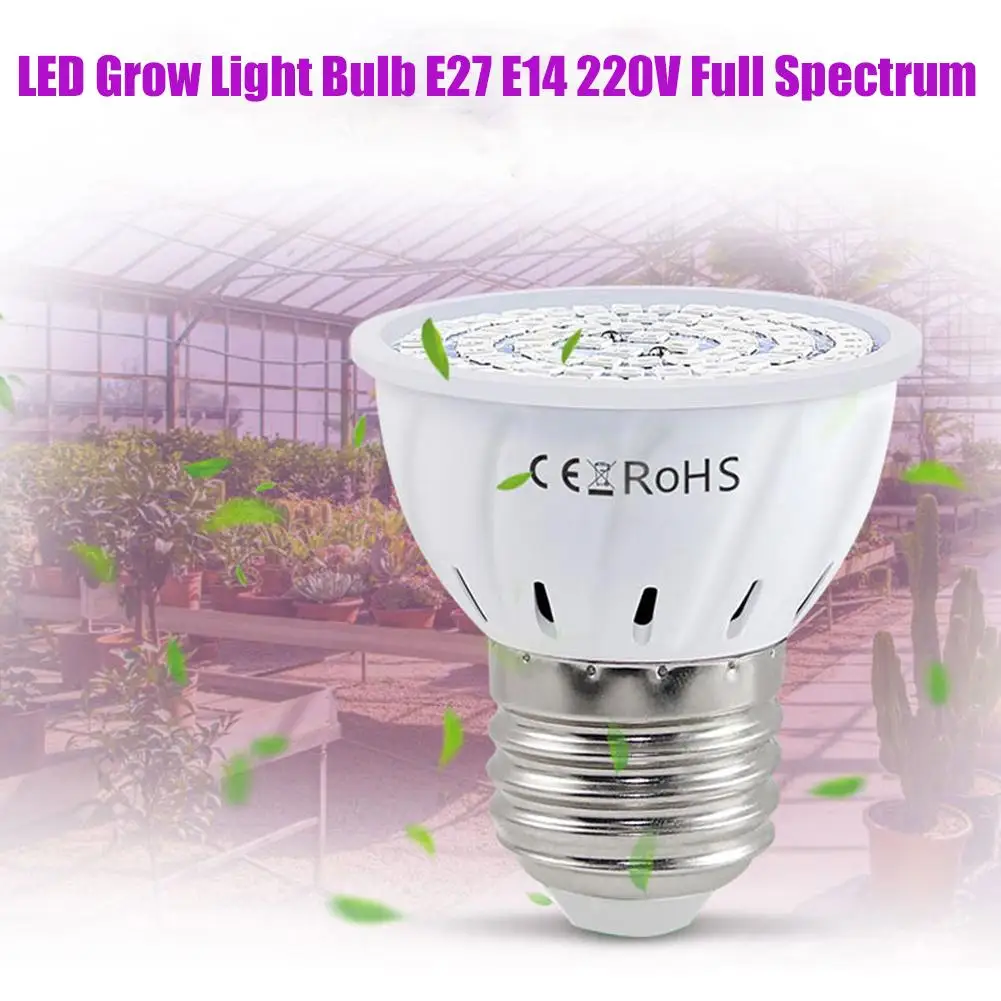 E27 LED Plant Grow Lights GU10 Full Spectrum Indoor Hydroponics Flower Seeds Vegetables Cultivation Lamp E14 MR16 B22 GU5.3 Bulb