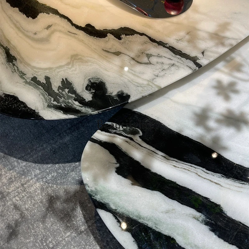 *Italian minimalist special-shaped coffee table combination villa large platform marble tea table