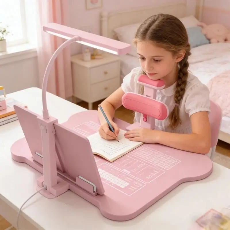 

Comfortable Writing Position Helper For Kids Featuring variable Slope And Integrated Eye Care lamp B03E