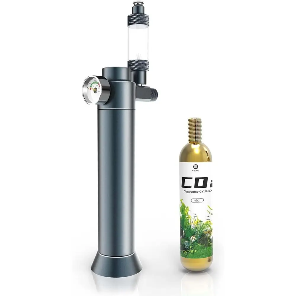 

Настольная система подачи CO2 для аквариумов с картриджем 45 г, регулятором для резьбы 5/8 и 3/8 дюйма, идеально подходит для небольших аквариумов