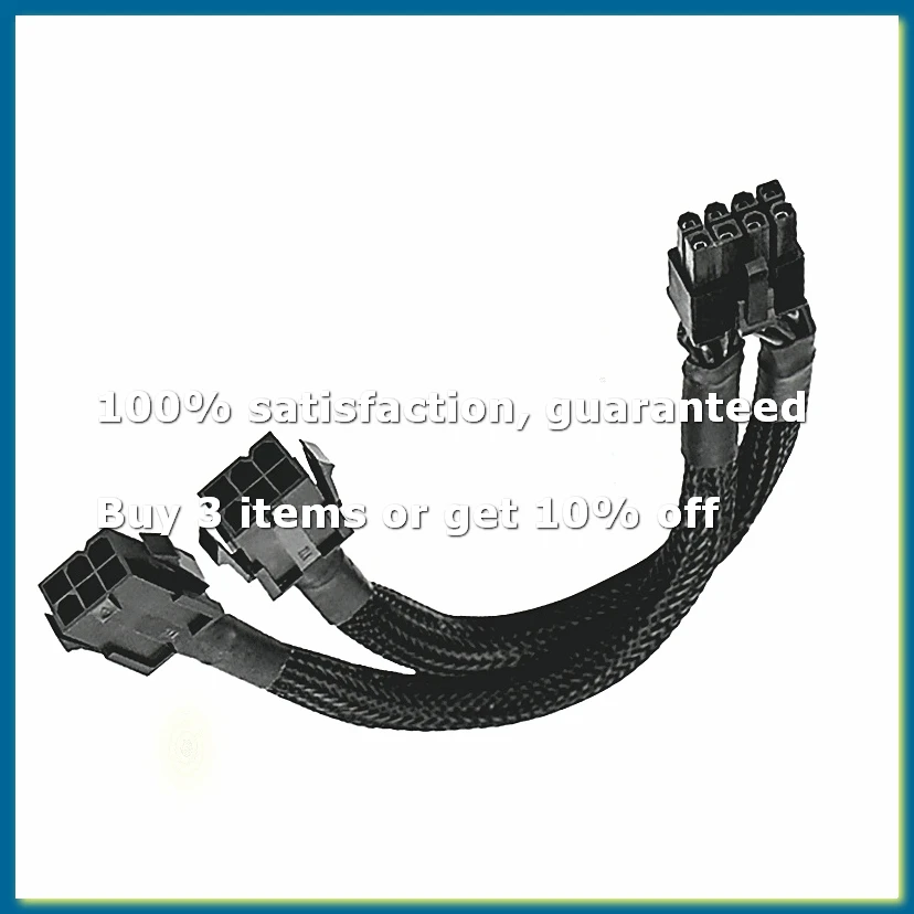 ●Dual 6 Pin Female to 8 Pin Male GPU Power Adapter Cable Braided Sleeved 20cm Power Sleeved Cable-ABFB