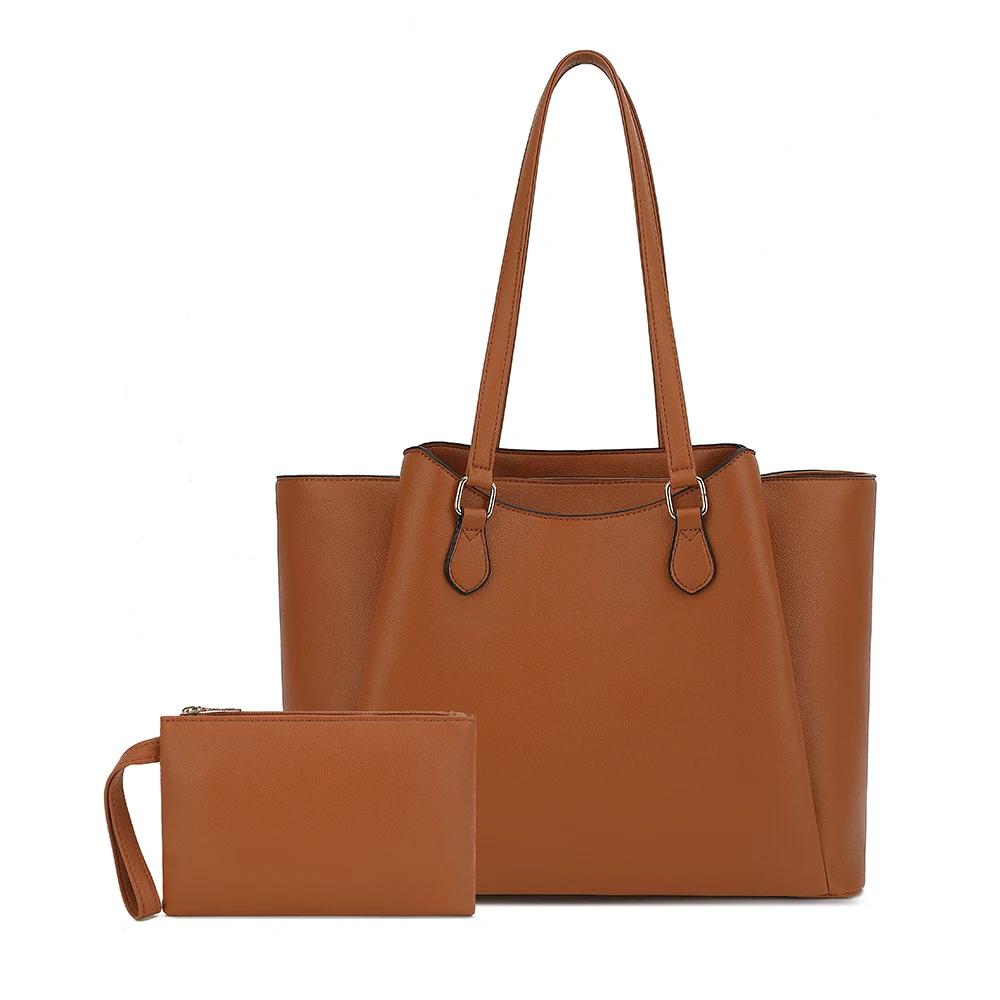Bolso Tote para Mujer, Bolso de Hombro Grande de Cuero PU con Bolsillo, Bolso de Mano para Portátil de 13.5 Pulgadas, para Trabajo, Viajes, Compras, Color Marrón, para Uso en la Oficina