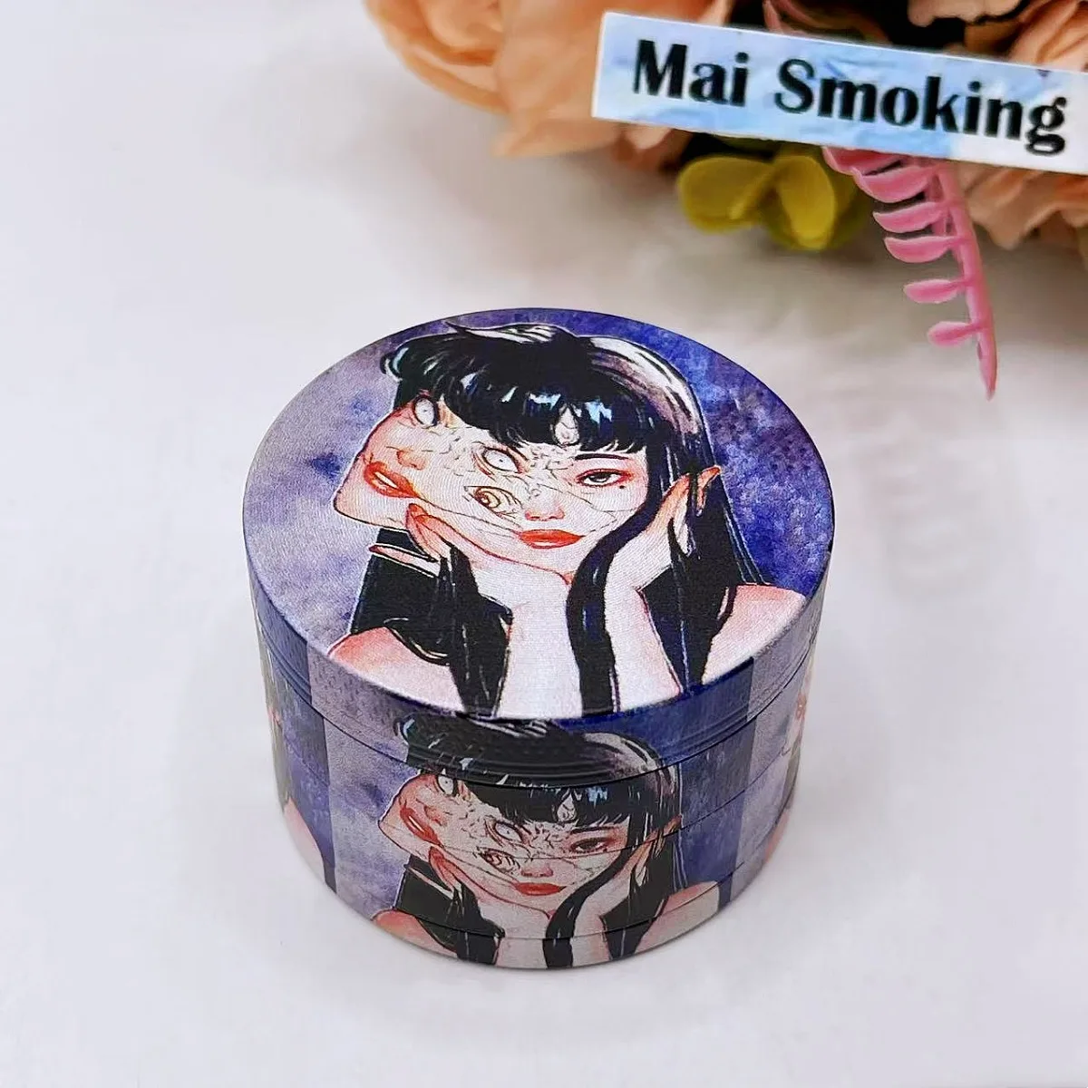 2 بوصة كاواكامي عشب طاحونة معدنية دليل التوابل الفلفل مطحنة الملح هاون مدقة العشب الخام التبغ طاحونة السجائر التدخين أداة