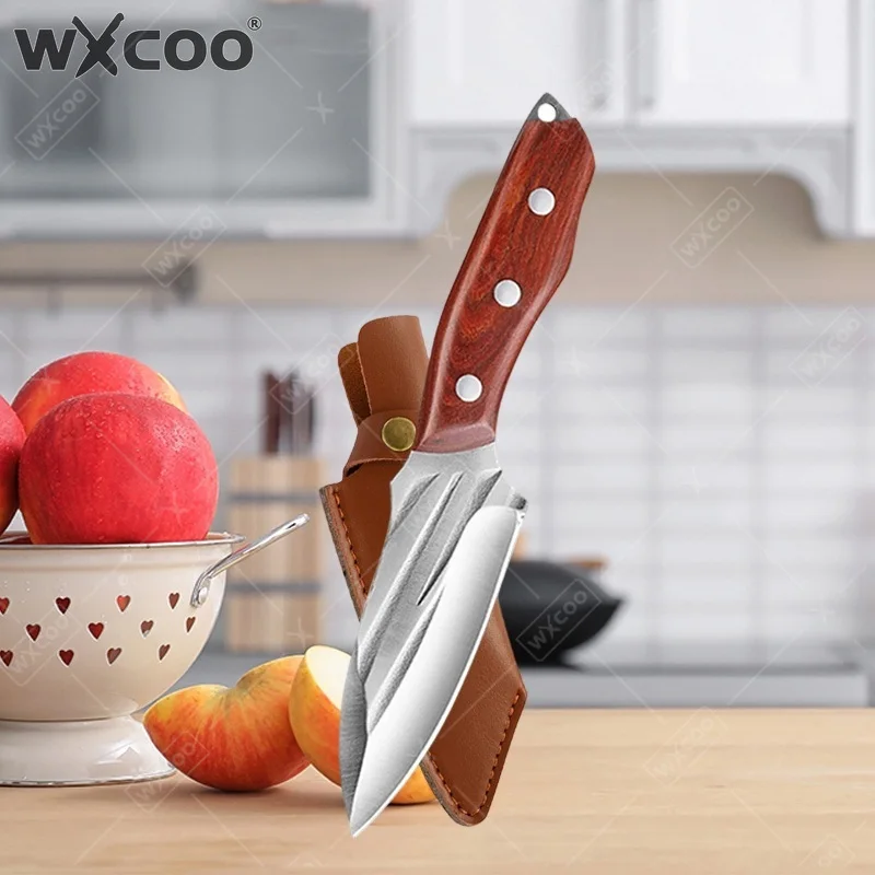 WXCOO Stainless Steel Cutting Knives Butcher Knife Forged Boning Kitchen Knife Utility Paring Meat Cleaver Fruit Vegetable
