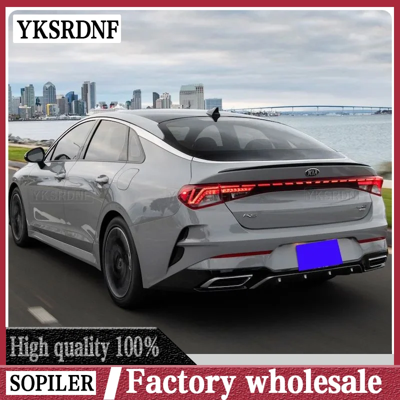 For Kia Optima K5 DL3 Spoiler 2020 2021 ABS Plastic Gloosy Black Rear Trunk Boot Lip Spoiler Car Tail Wing Decoration