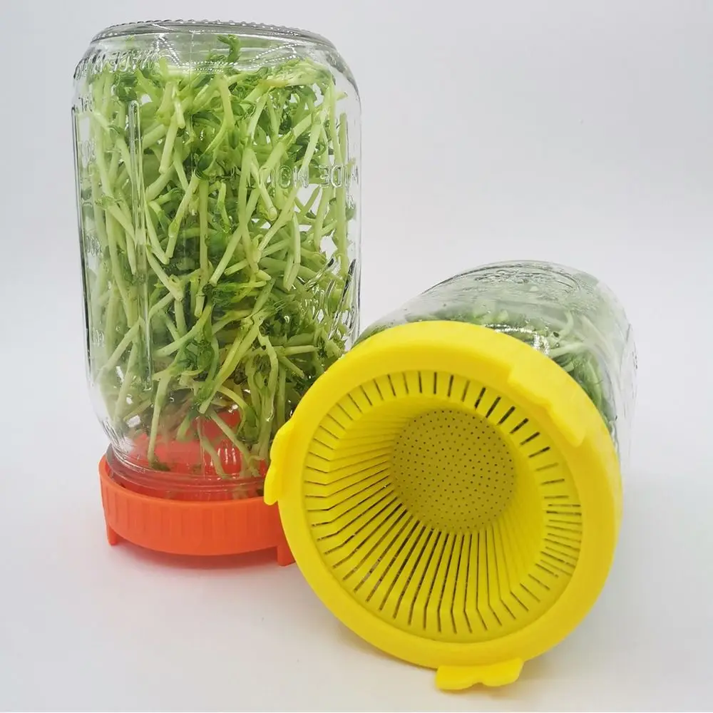 

1PC High Quality Plastic 86mm Mouth Mason Jar Planting Screen Lids Mesh Sprout Cover Sprouting Strainer Lid Strainer
