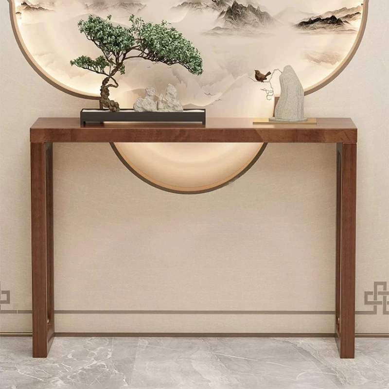 Modern Chinese Entryway Console Table, Solid Wood Narrow Desk, Hallway Altar Rack, Zen Homes Decors Furniture, Durable Kit Plus.