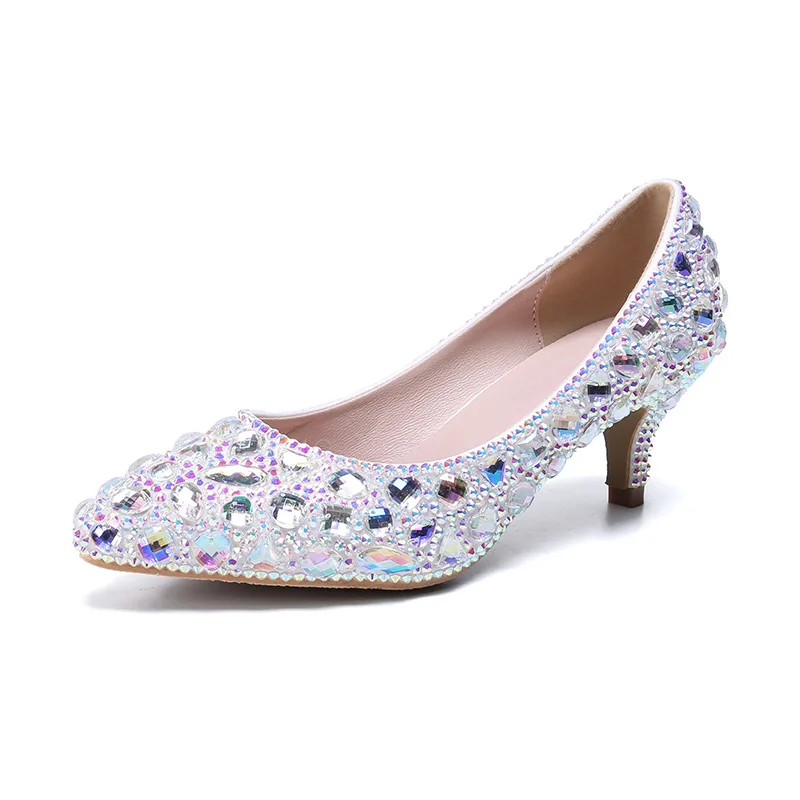 

Весенние женские босоножки больших размеров на высоком каблуке со стразами для свадьбы, вечеринки, вечернего платья, подиума. Удобная женская обувь.