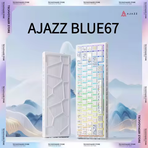 AJAZZ BLUE67 Magnetic Switch Mechanical Keyboard Blue And White Porcelain Ultra-Low Latency Custom Wired Gaming Keyboard PC Gift