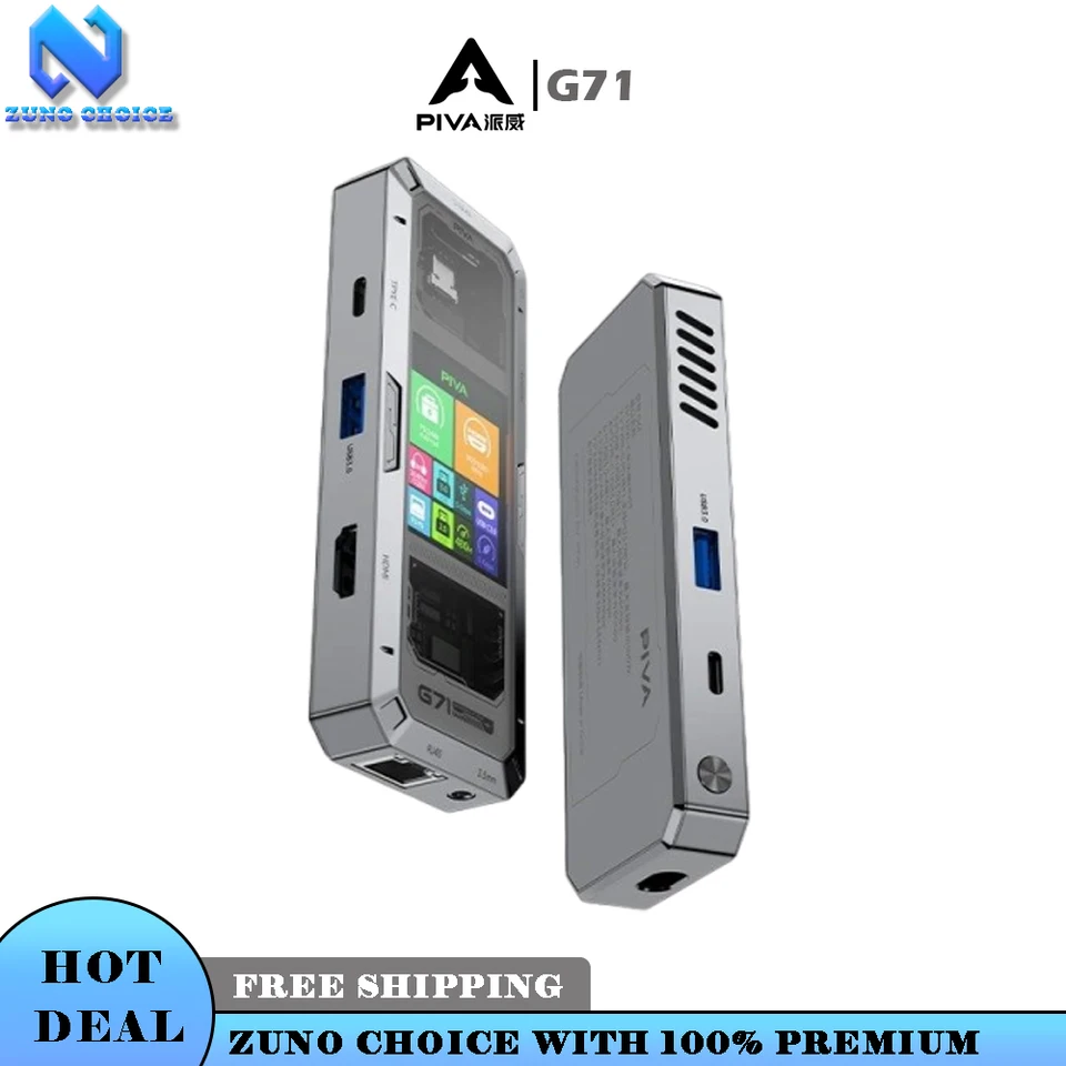 PIVA G71 7 in 1 Aluminum Alloy Office Docking Station Smart Screen
