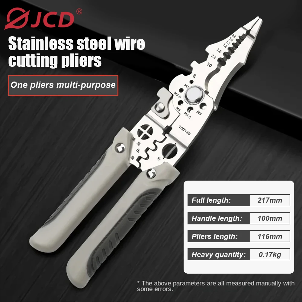 JCD Crimper Cable Cutter Adjustable Automatic Wire Stripper Multifunctional Stripping Crimping Pliers Terminal Hand Tool