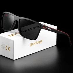 BACURY Brand Original Polarized Men Sunglasses TR90 Square Comfortable Driving Finishing Hiking Sun Glasses Women Eyewear