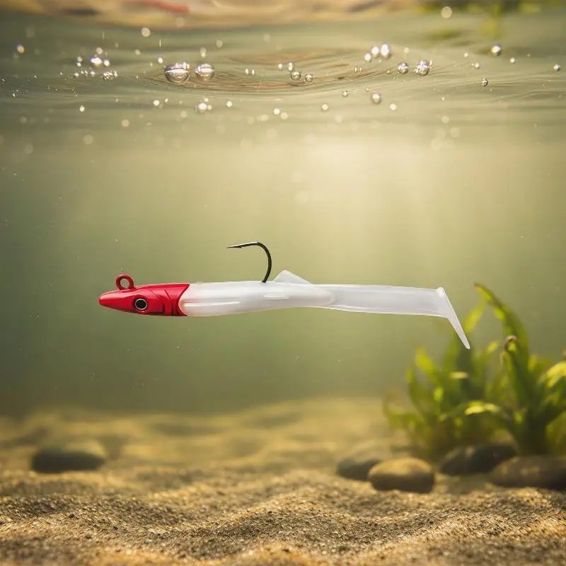 B*4 color 1PC  Hybrid Soft Lure Hook Sandeel Soft Pike Lure Artificial Metal Jig Trolling Bait 8.5g Realistic Eel Lure