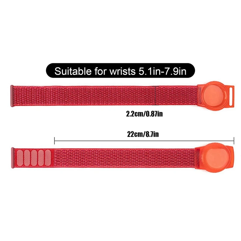 5X Kid Wristband Compatible With Apple Airtag, Protective Case For Air Tag GPS Tracker Holder With Nylon Bracelet C