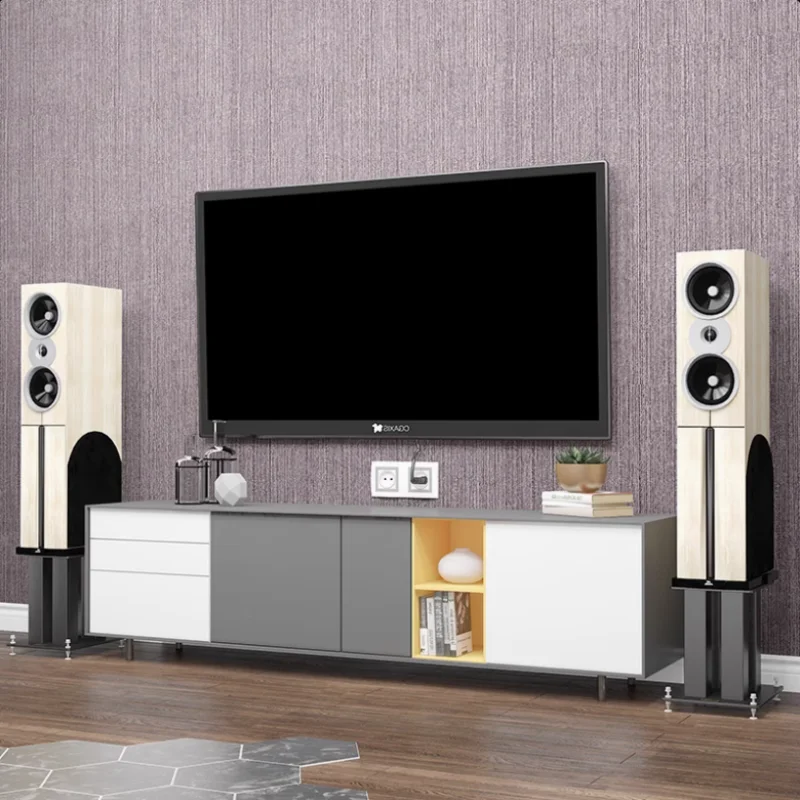 حامل مكبر صوت لرف الكتب AVplay STR001، قدم صوتية، حزام فولاذي، اختبار أظافر القدم الممتص للصدمات، أفضل بنسبة 30% من المنتجات المماثلة