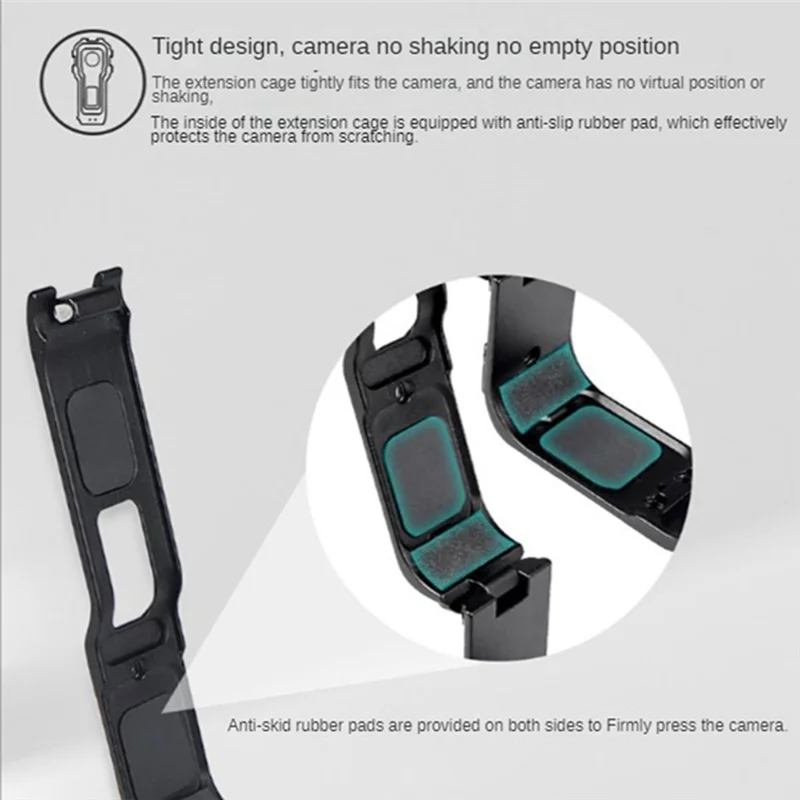 Gaiola de liga de alumínio vertical para Insta360 One RS, multifuncional Anti Queda e Colisão Metal Frame, 1"