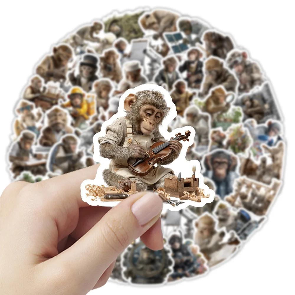 

10/55PCS Zodiac - Monkey Stickers Cartoon Animal Realistic Graffiti DIY Guitar Phone Laptop Suitcase Water Cup Skateboard