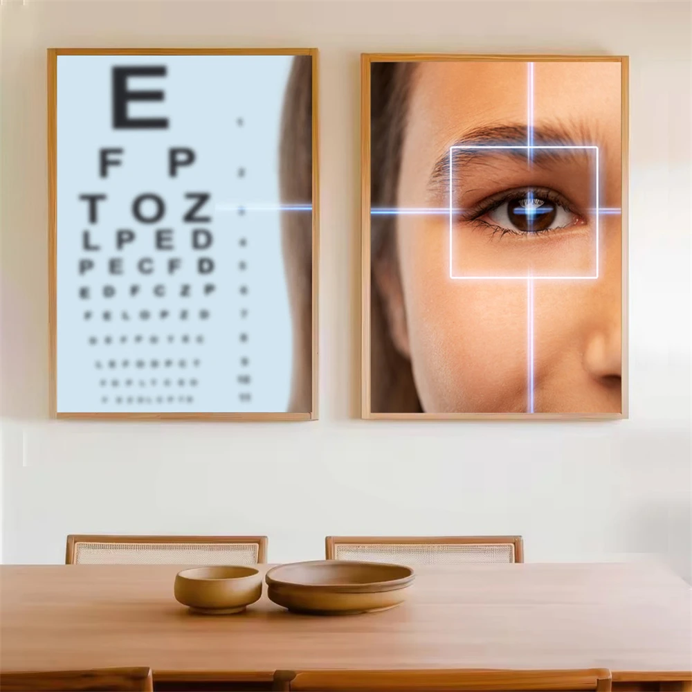 Eye Visual Acuity Chart Canvas Painting Ophthalmology Reception Poster Modern Wall Art Print Picture Doctor's Office Home Decor