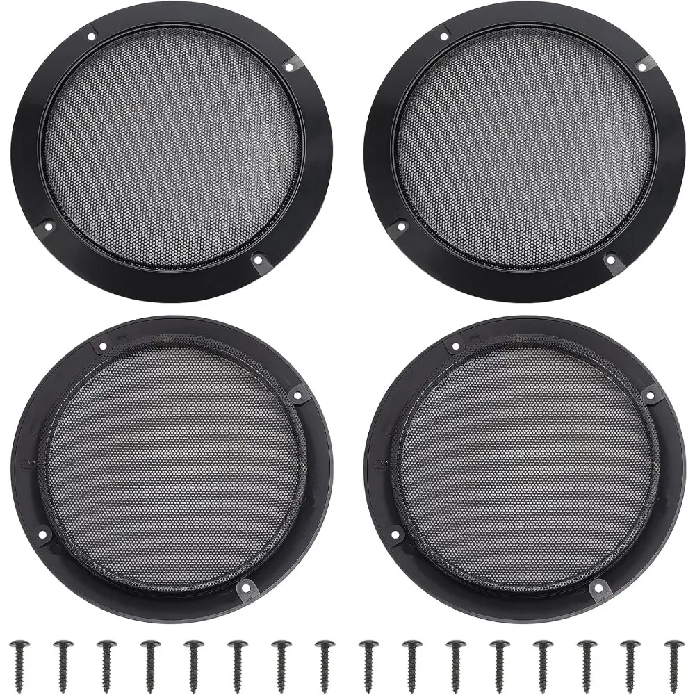 4 Set Audio Speaker Cover Mesh 6.5 Inch Speaker Grill Cover Mesh Flat Round Speaker Grill Decorative Circle making kit