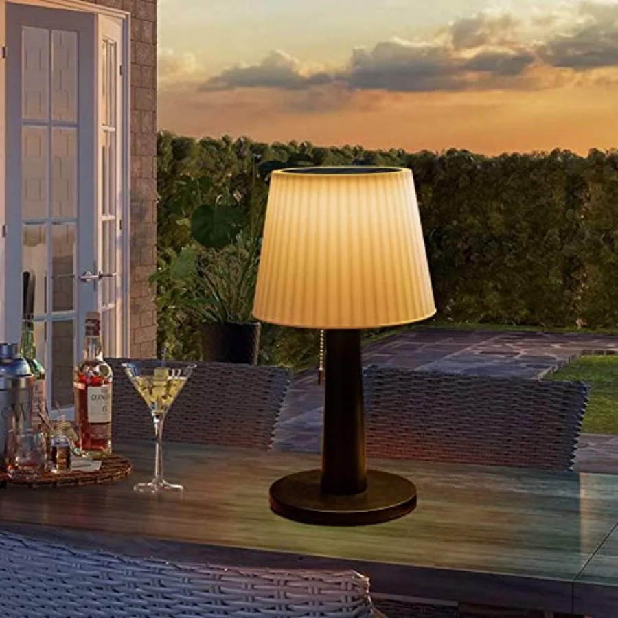 Solar Table Lamps Outdoor Indoor - Mothers Gifts 3 Lighting Modes 4000mAh Eye-Caring LED Waterproof Cordless Solar Desk Lamp wi view 4