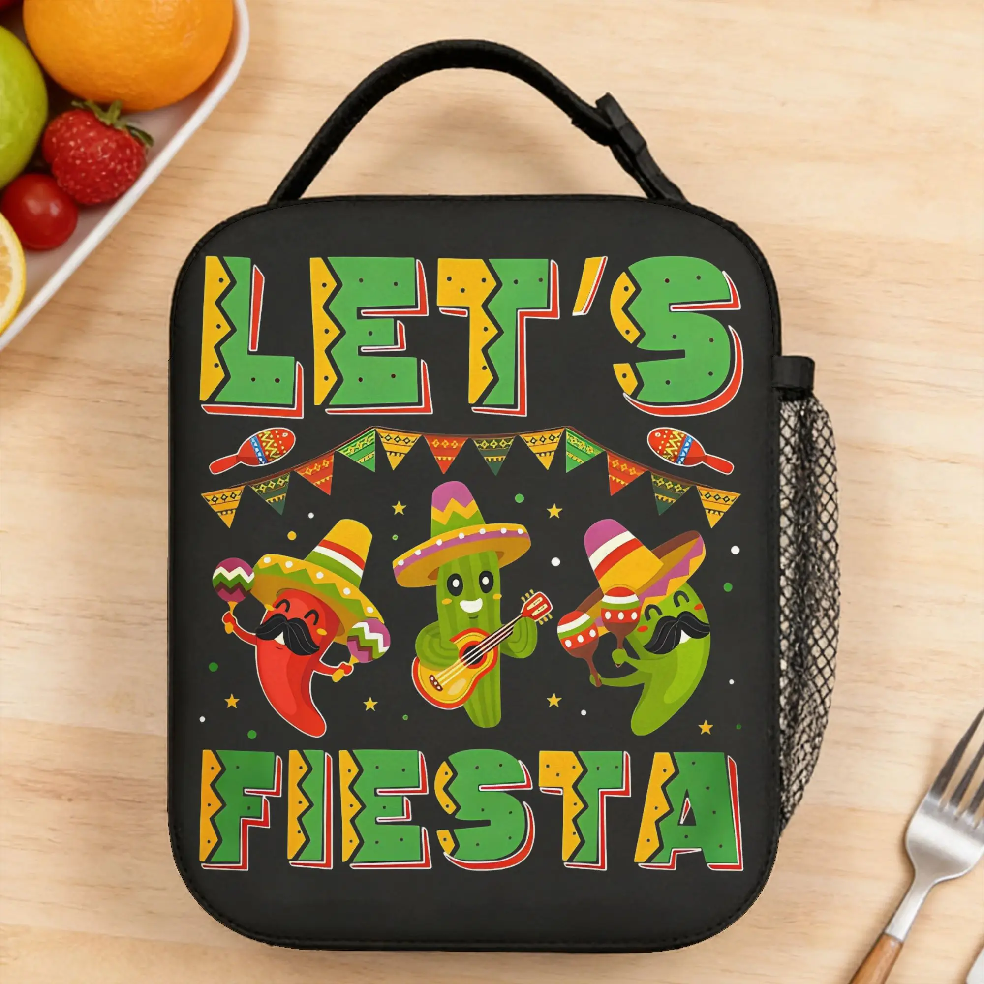 Party Fiesta Printed Lunch Bag For Child  Travel Print Lunch Box Casual Waterproof Thermal Lunch Bags